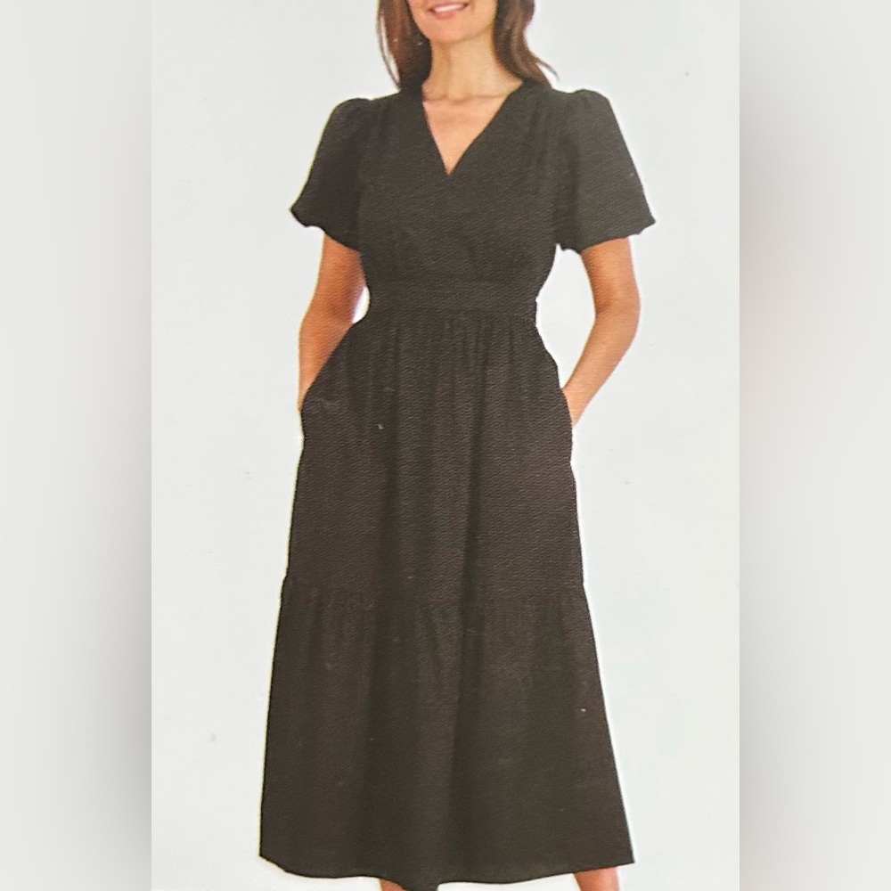 French Connection Black Maxi Dress with V-Neck